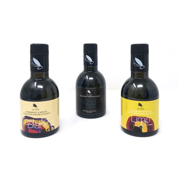 Set van drie flesjes olijfolie