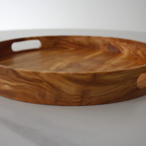 Dienblad rond olijfhout 30 cm