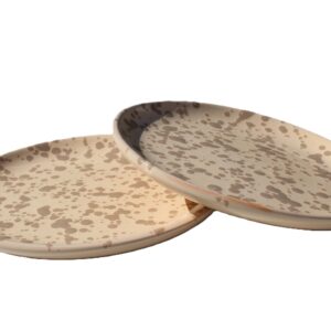 Gebaksbordjes taupe (set van 2)